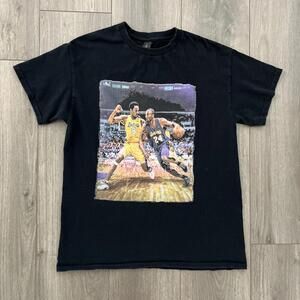 Kobe Bryant Vs Kobe Bryant Lakers Short Sleeve T-Shirt Mens M Black Heavy Cotton